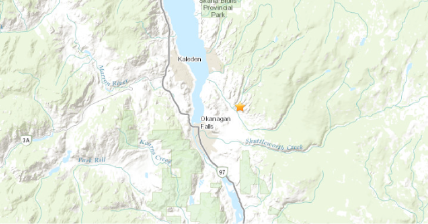 Kelowna residents felt the earthquake in the South Okanagan on Friday evening.