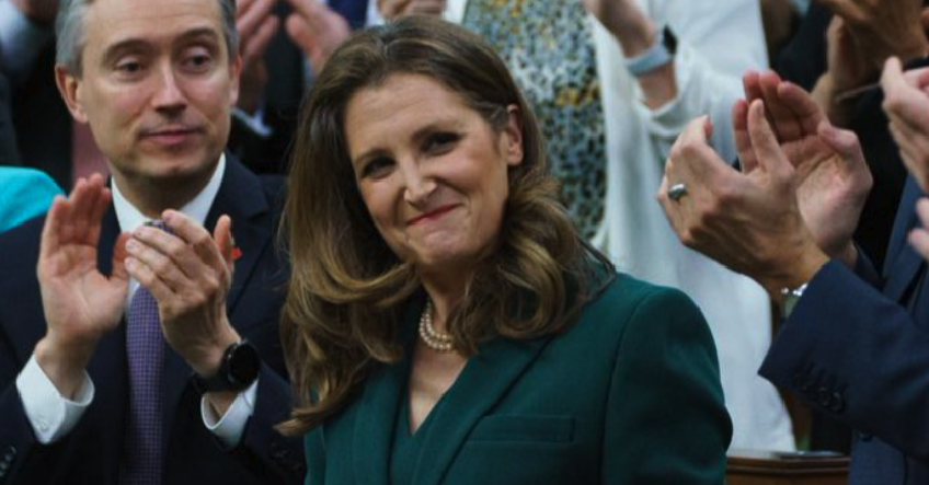 <who> Photo credit: Government of Canada </who> Finance Minister Chrystia Freeland.
