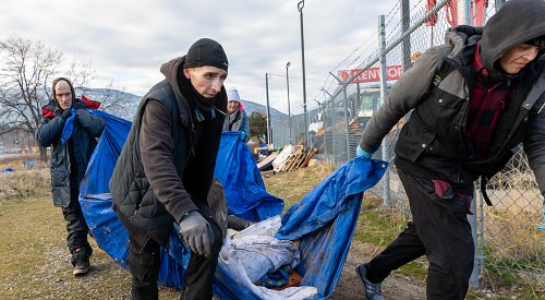 Past and current homeless converge to clean prominent Penticton encampment