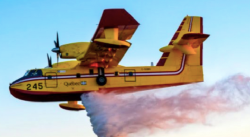 Canadian plane fighting fires in LA struck by unauthorized drone